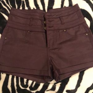 Tinsel Burgundy/Maroon coated denim shorts NWOT